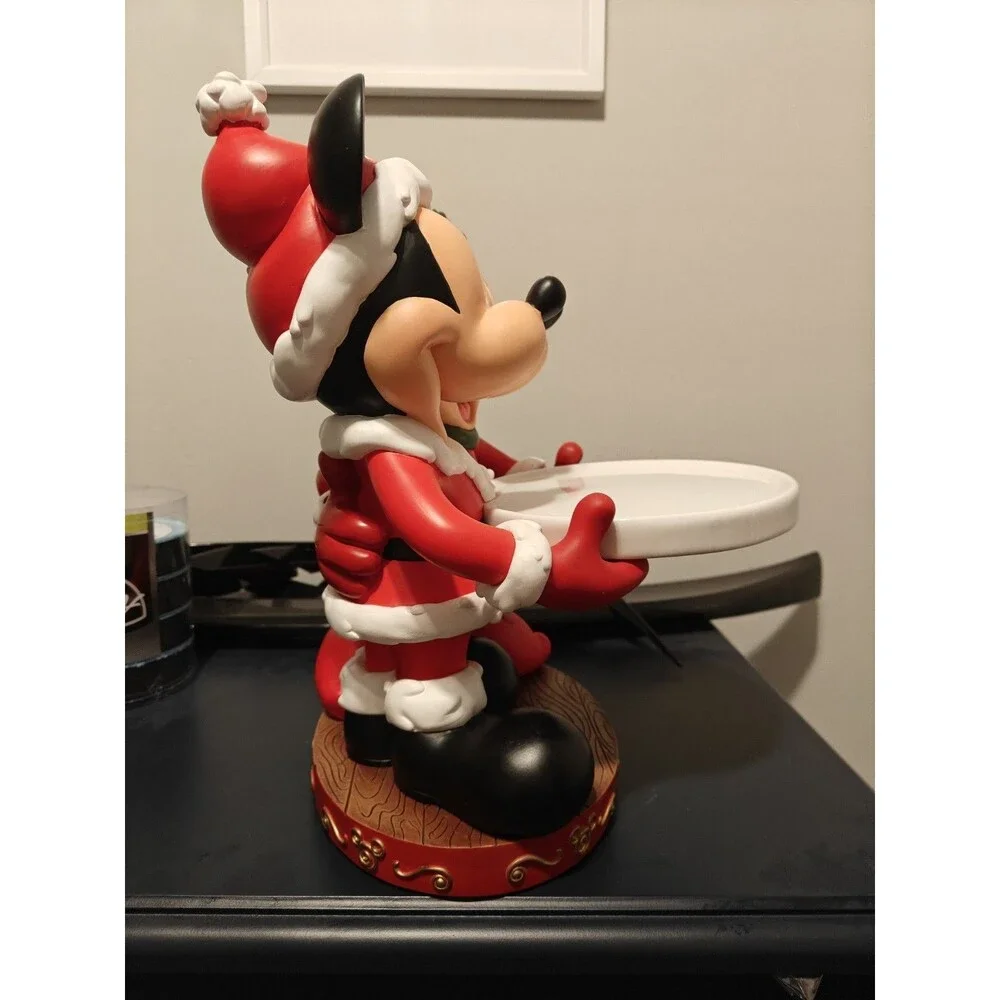 Rare Disney Mickey & Minnie Mouse Christmas Cookie Holder & Ceramic Tray - Clean